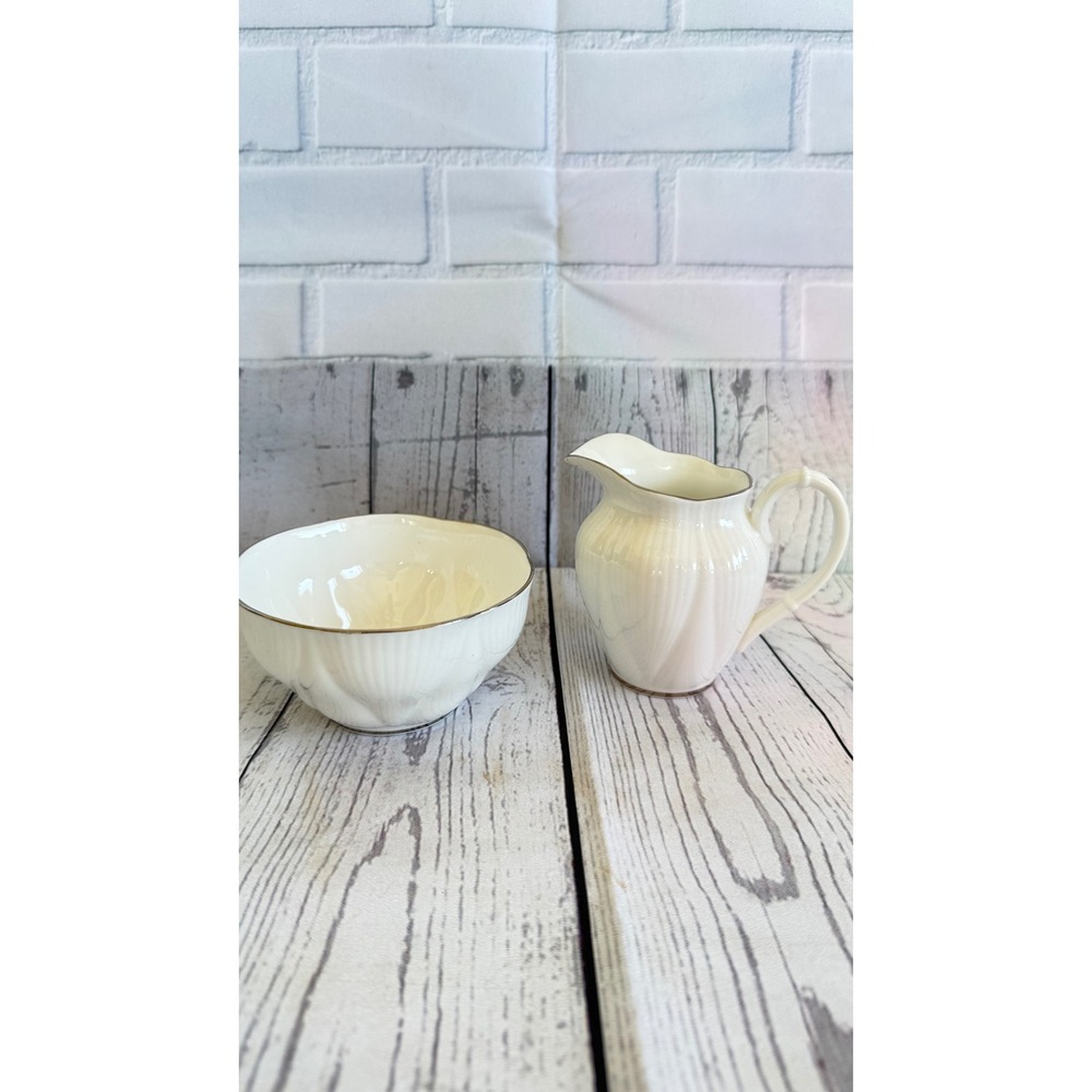 Royal Albert Clair de Lune Creamer and Sugar Bowl Set Bone China Platinum Trim